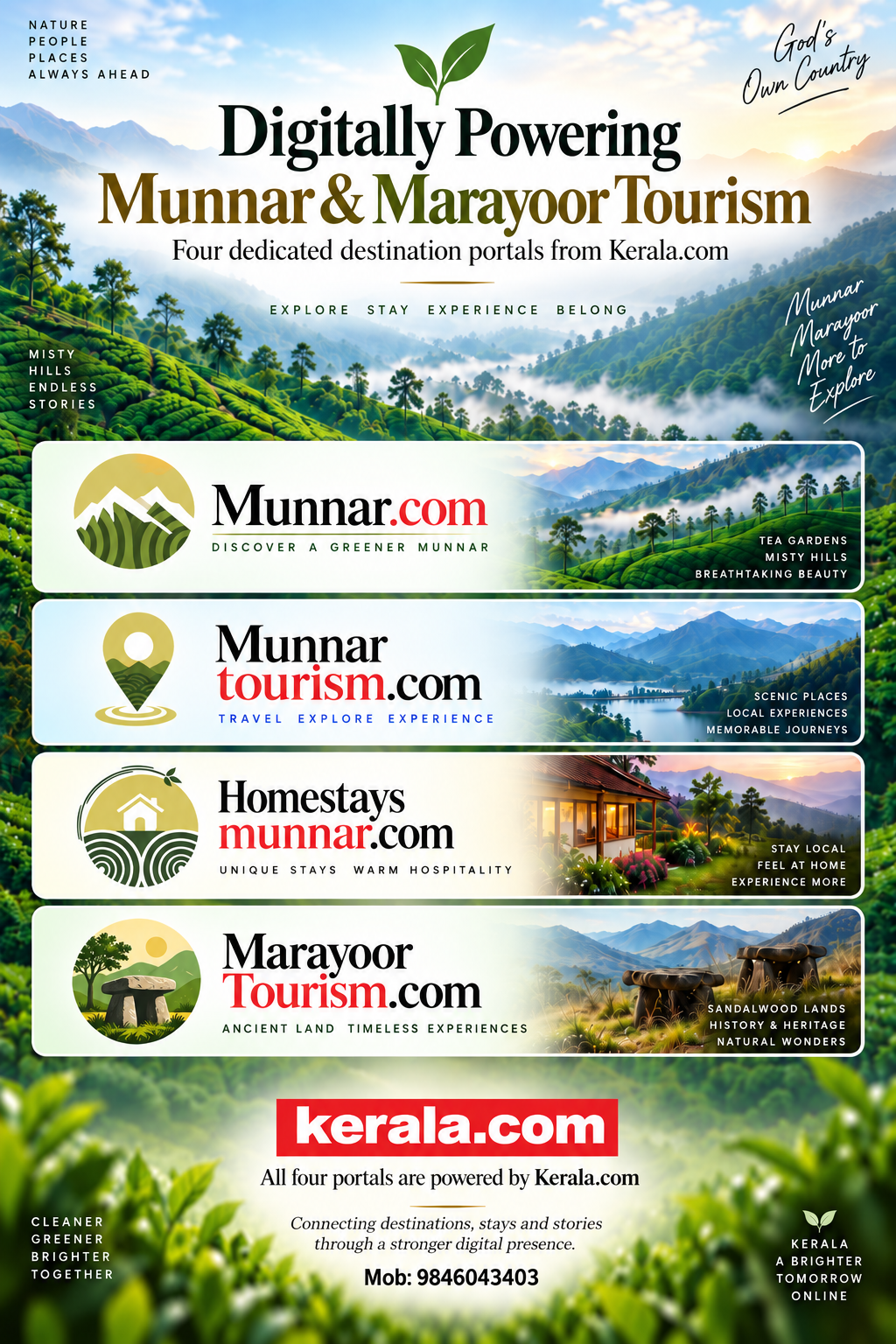 Explore Munnar and Promote Your Tourism Business with the Kerala.com Group of Destination Portals